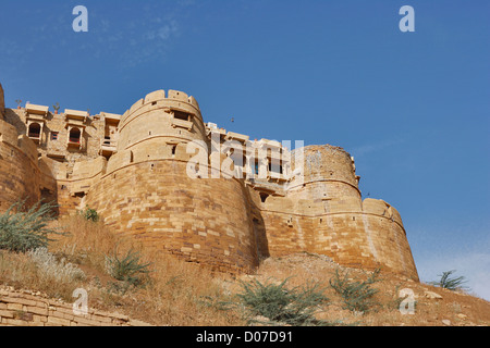 Una vista di Jaisalmer Fort, Jaisalmer, Rajasthan, India Foto Stock