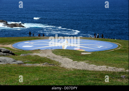 Compas rose presso la Torre di Hercules,A Coruna,La Coruna provincia,Galizia,Spagna Foto Stock