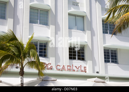 L'Hotel Carlyle su Ocean Drive e South Beach, Città di Miami Beach, Florida, Stati Uniti d'America Foto Stock