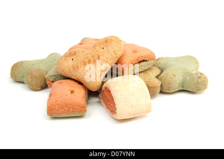 Pila di Funny shaped cane cookies isolati su sfondo bianco Foto Stock