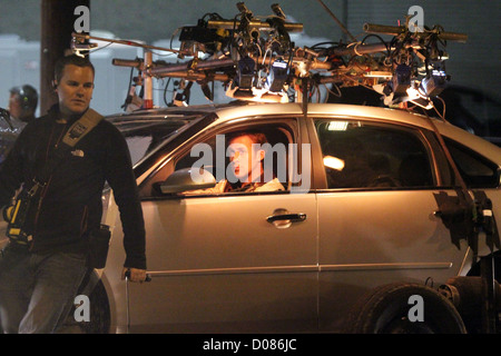 Ryan Gosling sul set del suo nuovo film 'Drive' Los Angeles, California - 10.11.10 Foto Stock