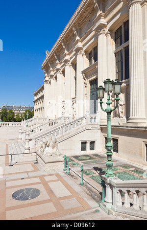 Palais de Justice Rue de Harley Ille de la Cite Parigi Francia EU Europe Foto Stock