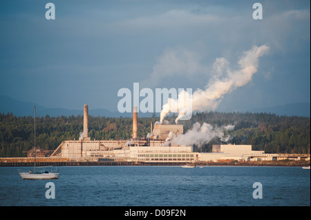 Un mulino operanti in Port Townsend, Washington situati sulla fortemente boscosa Penisola Olimpica, STATI UNITI D'AMERICA. Foto Stock