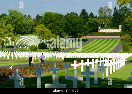 Più grande della seconda guerra mondiale americano cimitero militare in Europa (10 489 tombe), SAINT AVOLD, Moselle, Lorena, Francia Foto Stock