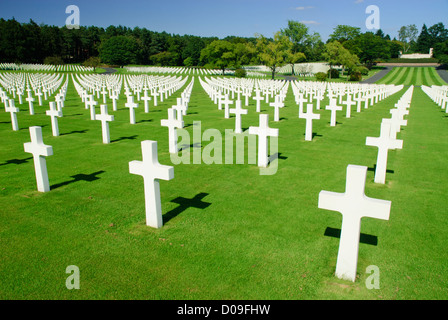 Più grande della seconda guerra mondiale americano cimitero militare in Europa (10 489 tombe), SAINT AVOLD, Moselle, Lorena, Francia Foto Stock