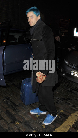 Jared Leto di gruppo rock 30 secondi su Marte, arrivando a Shoreditch House. Londra, Inghilterra - 01.12.10 Foto Stock