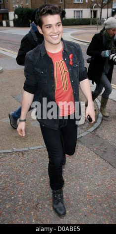 Joe McElderry al di fuori della ITV Studios di Londra - Inghilterra Foto Stock