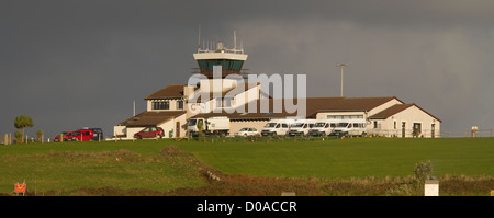 Edificio aeroportuale presso il St Mary's, Isola di Scilly Foto Stock