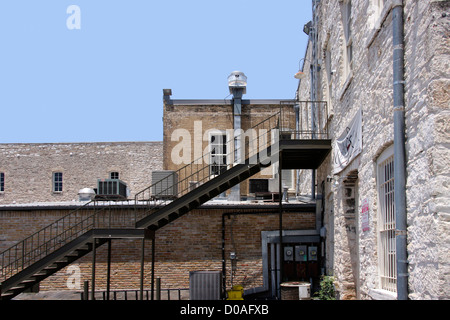 Vintage house da mattoni con scale Foto Stock