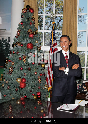 Presidente Barak Obama cera figura al Madame Tussauds al Venetian Resort Casino. Las Vegas, Nevada - 09.12.10 Foto Stock