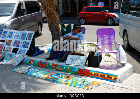 Strada del mercato di Nassau Bahamas Foto Stock