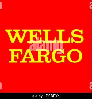 Logo della American fornitore di servizi finanziari Wells Fargo con base in California San Francisco. Foto Stock