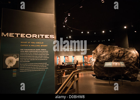 Meteoriti esposte presso il Museo di Storia Naturale di New York Upper West Side, adiacente al parco centrale. Foto Stock