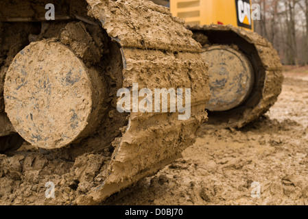Le tracce di un escavatore. Foto Stock