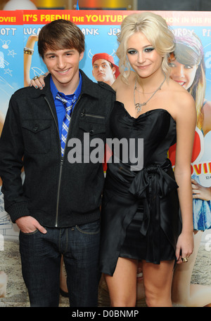 Lucas Cruikshank, Pixie Lott "Fred: il film' una speciale proiezione e photocall tenutosi presso la Vue West End di Londra, Inghilterra - Foto Stock