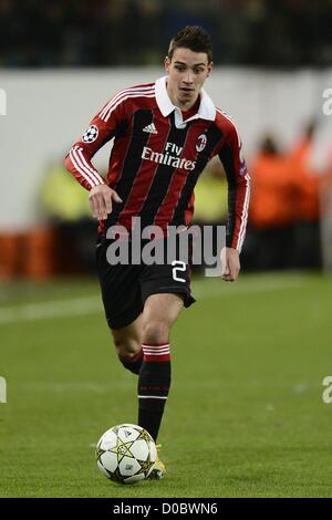 21.11.2012 ANDERLECHT, Belgio. Mattia De Sciglio in azione durante la Champions League tra Anderlecht e AC Milan dal Constant Vanden Stock Stadium. Foto Stock