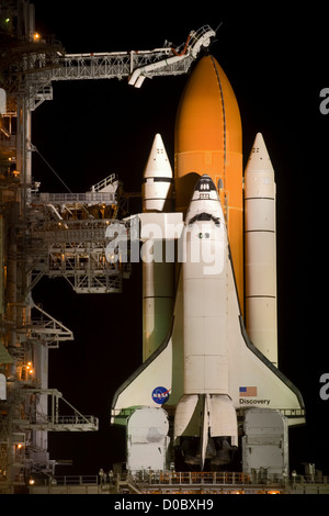 Lo Space Shuttle Discovery su Lauch Pad Foto Stock