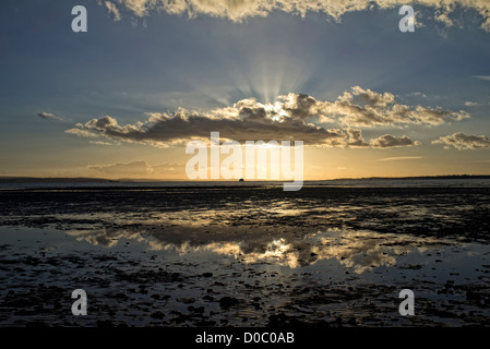 Il tramonto del Solent Foto Stock