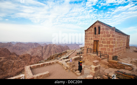 Greco-ortodossi cappella sul monte Sinai / montagna Mosè a 2285m in Egitto Foto Stock