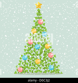 Abstract natale albero di carta consistente di piccoli pezzi. Foto Stock