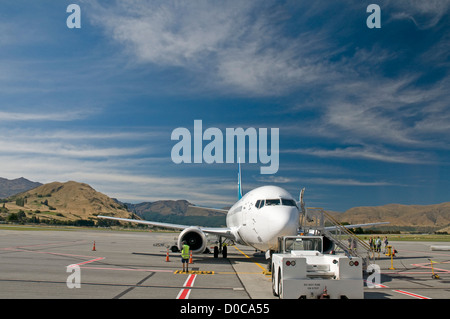 Dall'Aeroporto di Queenstown, Nuova Zelanda Foto Stock