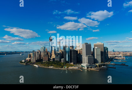 Porta Sud, Battery Park e il Quartiere Finanziario di Manhattan antenna Foto Stock