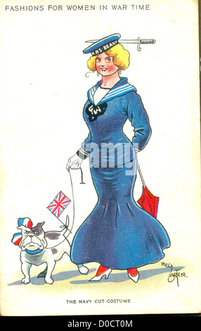 La guerra mondiale una cartolina di fumetti da Reg Carter Foto Stock
