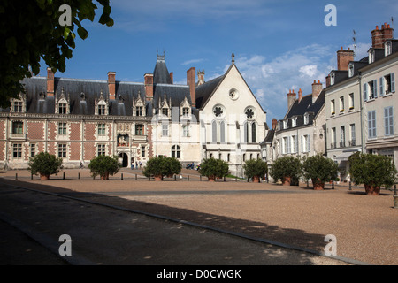 La piazza del Castello Reale di Blois Loir-et-Cher (41) FRANCIA Foto Stock