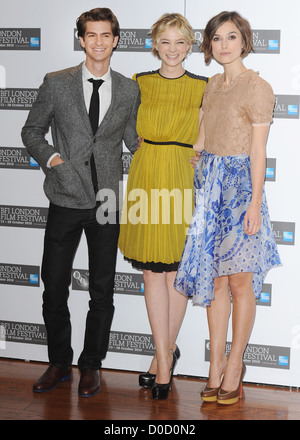 Andrew Garfield Carey Mulligan e Keira Knightley Il th Times BFI London Film FestivalNever Permettetemi GoPhotocall Foto Stock