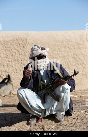 Afghan fighter durante una operazione di combattimento in Afghanistan la provincia di Helmand Foto Stock