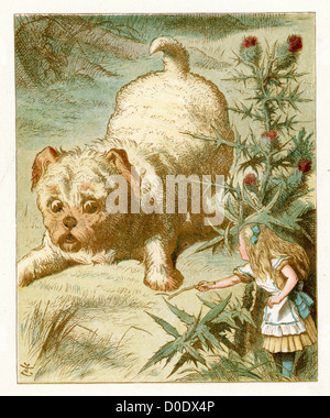 Il caro piccolo cucciolo, da Lewis Carroll storia di Alice nel paese delle meraviglie, illustrazione di Sir John Tenniel 1871 Foto Stock