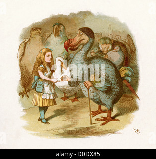 Alice e il Dodo, da Lewis Carroll storia di Alice nel paese delle meraviglie, illustrazione di Sir John Tenniel 1871 Foto Stock