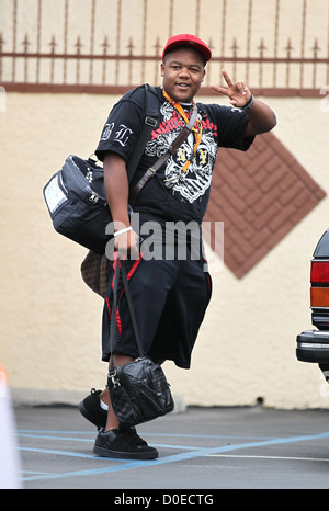 Kyle Massey celebrità al di fuori di un studio di danza per una prova per la prossima stagione di 'Dancing con le Stelle' Los Foto Stock