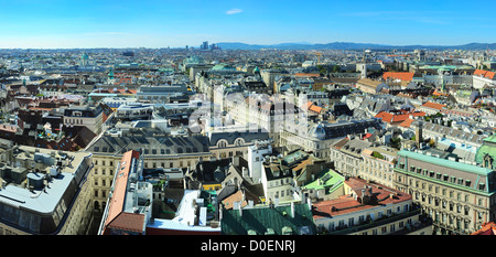 Panorama di Vienna dalla Cattedrale di Santo Stefano Foto Stock