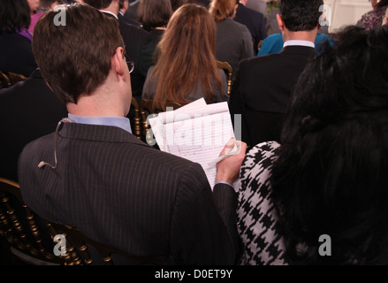 Premere il presidente democratico Barack Obama tiene una conferenza stampa per affrontare il suo 'Shellacking' nell'vember nd elezioni Foto Stock