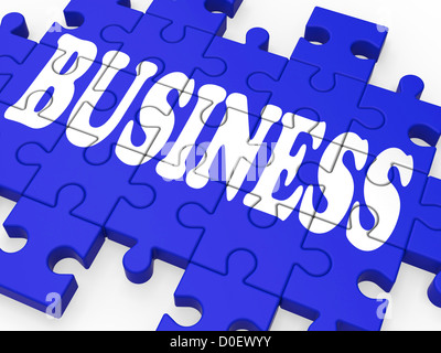 Puzzle di business che mostra offerte aziendali e mestieri Foto Stock