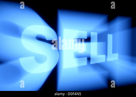 Abstract vendere glow segno nel buio Foto Stock
