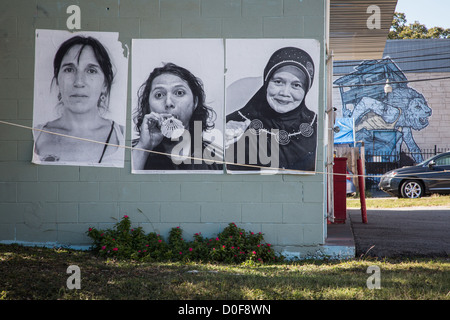 Il dentro e fuori foto ritratto arte progetto di Austin in Texas Foto Stock