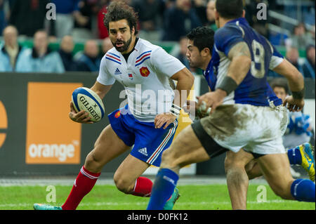 2012-11-24. Saint Denis (Francia). Rugby test match in Francia (22) vs Samoa (14). Yoann Huget (Francia). Foto Frédéric Augendre Foto Stock