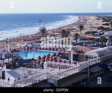 Spiaggia di Maspalomas, Gran Canaria, Isole Canarie, Spagna, Europa Foto Stock