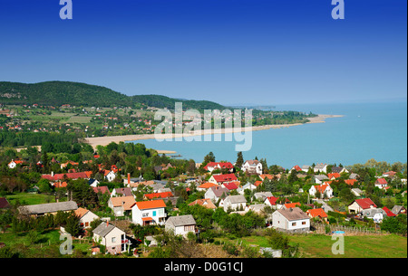 Piccolo villaggio sul lago Balaton, Ungheria Foto Stock