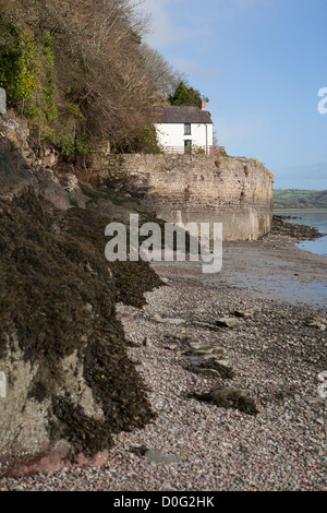 La casa del tardo welsh poeta Dylan Thomas a Laugharne, Galles Foto Stock