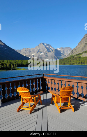 Many Glacier Hotel Glacier National Park Montana MT US Foto Stock
