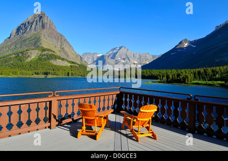 Many Glacier Hotel Glacier National Park Montana MT US Foto Stock