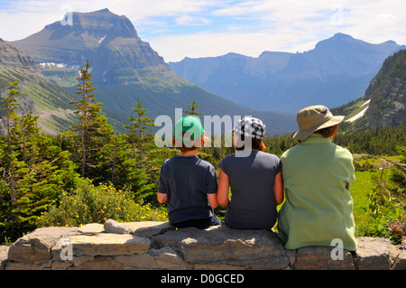 Vista da Logan pass Centro Visitatori Parco Nazionale Glacier Montana MT US Foto Stock