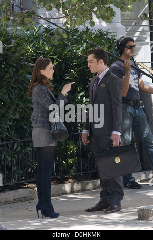 Leighton Meester e Ed Westwick sulla posizione di ripresa "Gossip Girl' in Manhattan New York City, Stati Uniti d'America - 23.09.10 Foto Stock