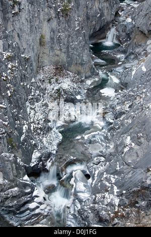 Hurricane Creek gorge in inverno, Wallowa Mountains, Oregon. Foto Stock