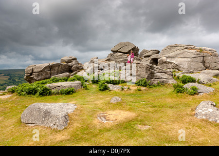 Bonehill rocce nel Parco Nazionale di Dartmoor. Foto Stock