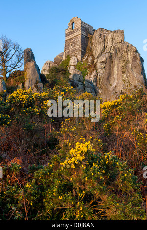 Rovinato cappella di San Michele risalente al 1409, Roche sperone di roccia. Cornovaglia, England, Regno Unito, Europa Foto Stock