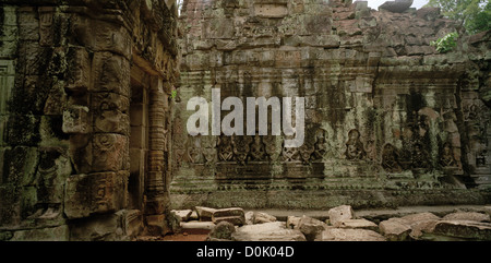 Il Tempio di Preah Kahn nella giungla di templi di Angkor a Siem Reap in Cambogia nel sud-est asiatico. Storia della Cambogia Travel Foto Stock